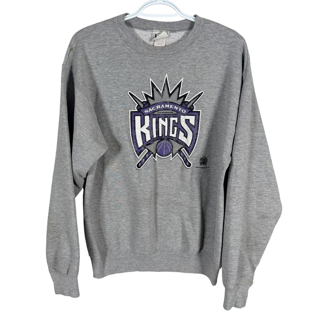 Vintage Lee Sport Sacramento Kings Sweatshirt Women XL Gray NBA Graphic Crewneck